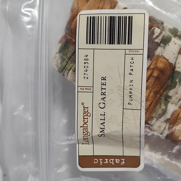 Longaberger Pumpkin Patch Fabric Garter New In Package - Picture 2 of 6
